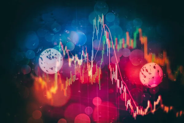 Gráfico Mercado Ações Tela Led Conceito Finanças Investimento Foco Seletivo — Fotografia de Stock