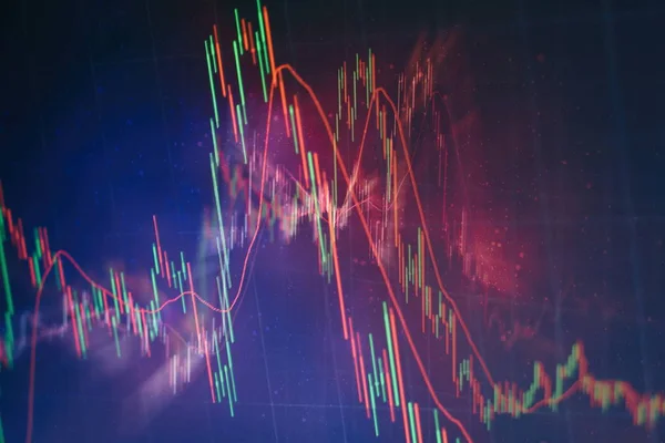 Börsendiagramm Auf Led Monitor — Stockfoto