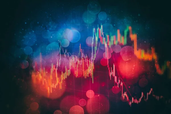 Tőzsdei Grafikon Vezető Képernyőn Pénzügyi Beruházási Koncepció Szelektív Fókusz — Stock Fotó