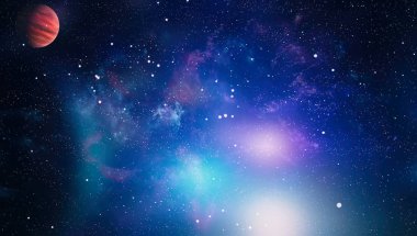 Uzaydaki gezegenler, yıldızlar ve galaksiler uzay keşiflerinin güzelliğini gösteriyor. NASA tarafından döşenmiş elementler