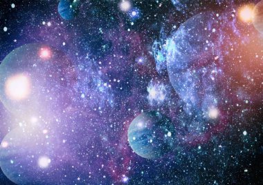 Uzaydaki gezegenler, yıldızlar ve galaksiler uzay keşiflerinin güzelliğini gösteriyor. NASA tarafından döşenmiş elementler