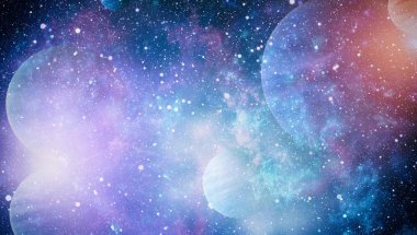 Uzaydaki gezegenler, yıldızlar ve galaksiler uzay keşiflerinin güzelliğini gösteriyor. NASA tarafından döşenmiş elementler