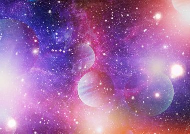 Nebula ve galaksiler uzayda. Bu görüntünün elementleri NASA tarafından desteklenmektedir.