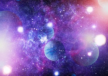 Nebula ve galaksiler uzayda. Bu görüntünün elementleri NASA tarafından desteklenmektedir.