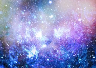 Uzaydaki gezegenler, yıldızlar ve galaksiler uzay keşiflerinin güzelliğini gösteriyor. NASA tarafından döşenmiş elementler