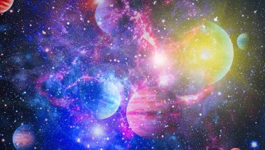 birçok ışık yılı uzakta dünya derin uzayda yıldız alanı. Bu görüntü nasa tarafından döşenmiş unsurları