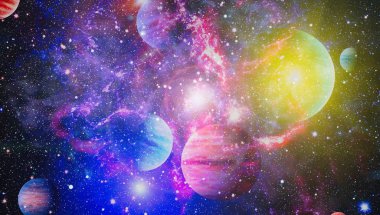 birçok ışık yılı uzakta dünya derin uzayda yıldız alanı. Bu görüntü nasa tarafından döşenmiş unsurları