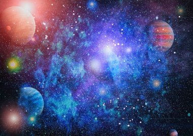 birçok ışık yılı uzakta dünya derin uzayda yıldız alanı. Bu görüntü nasa tarafından döşenmiş unsurları