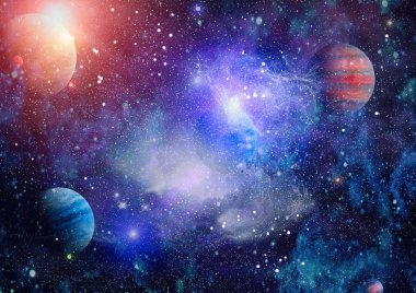 birçok ışık yılı uzakta dünya derin uzayda yıldız alanı. Bu görüntü nasa tarafından döşenmiş unsurları