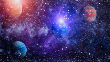 birçok ışık yılı uzakta dünya derin uzayda yıldız alanı. Bu görüntü nasa tarafından döşenmiş unsurları