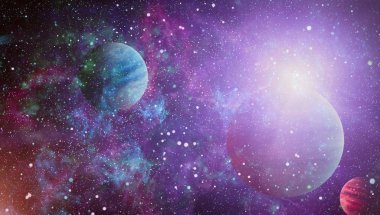 birçok ışık yılı uzakta dünya derin uzayda yıldız alanı. Bu görüntü nasa tarafından döşenmiş unsurları