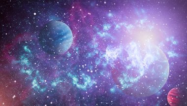 birçok ışık yılı uzakta dünya derin uzayda yıldız alanı. Bu görüntü nasa tarafından döşenmiş unsurları