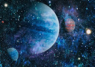 birçok ışık yılı uzakta dünya derin uzayda yıldız alanı. Bu görüntü nasa tarafından döşenmiş unsurları