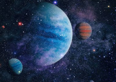 birçok ışık yılı uzakta dünya derin uzayda yıldız alanı. Bu görüntü nasa tarafından döşenmiş unsurları