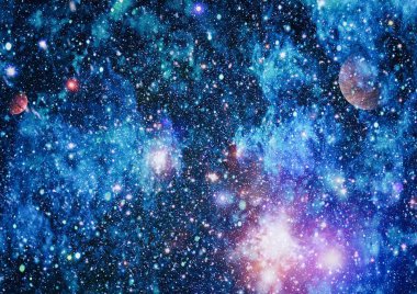 Uzaydaki gezegenler, yıldızlar ve galaksiler uzay keşiflerinin güzelliğini gösteriyor. NASA tarafından döşenmiş elementler