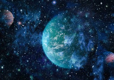 birçok ışık yılı uzakta dünya derin uzayda yıldız alanı. Bu görüntü nasa tarafından döşenmiş unsurları