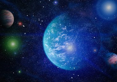 Patlama süpernovası. Parlak Yıldız Nebulası. Uzak galaksi. Soyut görüntü. Bu görüntünün elementleri NASA tarafından desteklenmektedir.