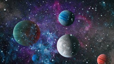 Patlama süpernovası. Parlak Yıldız Nebulası. Uzak galaksi. Soyut görüntü. Bu görüntünün elementleri NASA tarafından desteklenmektedir.