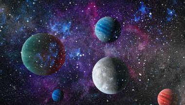 Patlama süpernovası. Parlak Yıldız Nebulası. Uzak galaksi. Soyut görüntü. Bu görüntünün elementleri NASA tarafından desteklenmektedir.