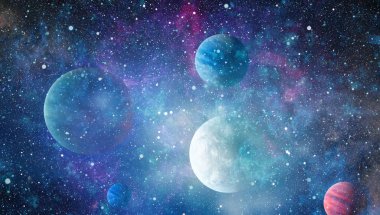 Patlama süpernovası. Parlak Yıldız Nebulası. Uzak galaksi. Soyut görüntü. Bu görüntünün elementleri NASA tarafından desteklenmektedir.