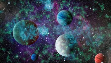 Patlama süpernovası. Parlak Yıldız Nebulası. Uzak galaksi. Soyut görüntü. Bu görüntünün elementleri NASA tarafından desteklenmektedir.