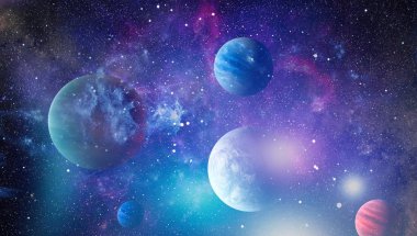 Patlama süpernovası. Parlak Yıldız Nebulası. Uzak galaksi. Soyut görüntü. Bu görüntünün elementleri NASA tarafından desteklenmektedir.