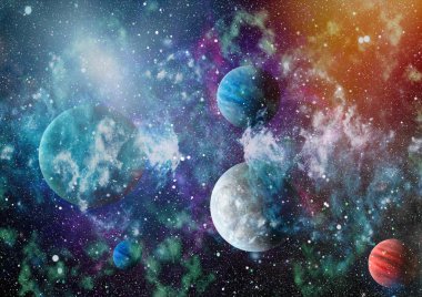 Patlama süpernovası. Parlak Yıldız Nebulası. Uzak galaksi. Soyut görüntü. Bu görüntünün elementleri NASA tarafından desteklenmektedir.