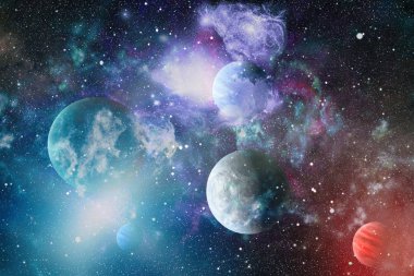 Patlama süpernovası. Parlak Yıldız Nebulası. Uzak galaksi. Soyut görüntü. Bu görüntünün elementleri NASA tarafından desteklenmektedir.