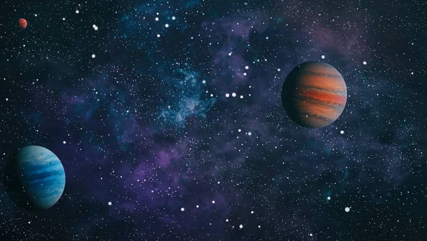 Planeter Stjärnor Och Galaxer Yttre Rymden Som Visar Skönheten Utforskning — Stockfoto