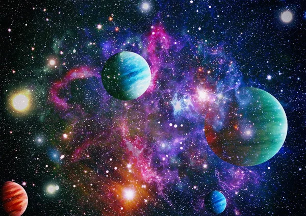 Planety Hvězdy Galaxie Vesmíru Které Ukazují Krásu Vesmírného Průzkumu Prvky — Stock fotografie