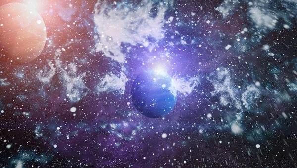 Uzaydaki gezegenler, yıldızlar ve galaksiler uzay keşiflerinin güzelliğini gösteriyor. NASA tarafından döşenmiş elementler