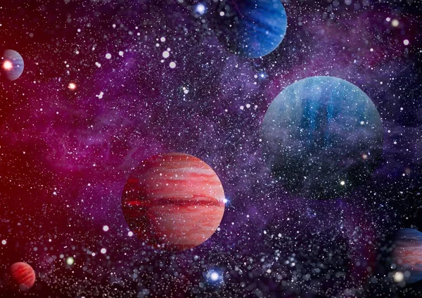 Planeten Sterne Und Galaxien Weltall Die Die Schönheit Der Weltraumforschung — Stockfoto