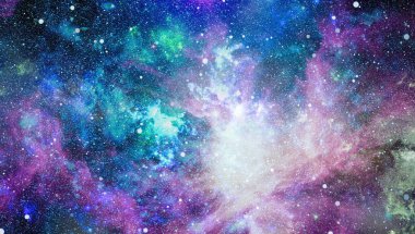 Patlama süpernovası. Parlak Yıldız Nebulası. Uzak galaksi. Soyut görüntü. Bu görüntünün elementleri NASA tarafından desteklenmektedir.