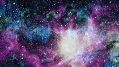 Patlama süpernovası. Parlak Yıldız Nebulası. Uzak galaksi. Soyut görüntü. Bu görüntünün elementleri NASA tarafından desteklenmektedir.