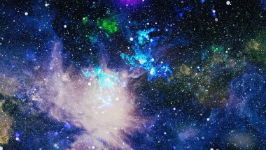 Patlama süpernovası. Parlak Yıldız Nebulası. Uzak galaksi. Soyut görüntü. Bu görüntünün elementleri NASA tarafından desteklenmektedir.