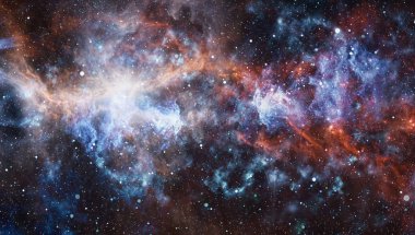 Patlama süpernovası. Parlak Yıldız Nebulası. Uzak galaksi. Soyut görüntü. Bu görüntünün elementleri NASA tarafından desteklenmektedir.