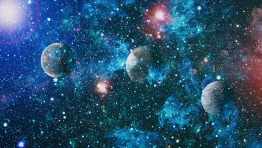 Patlama süpernovası. Parlak Yıldız Nebulası. Uzak galaksi. Soyut görüntü. Bu görüntünün elementleri NASA tarafından desteklenmektedir.