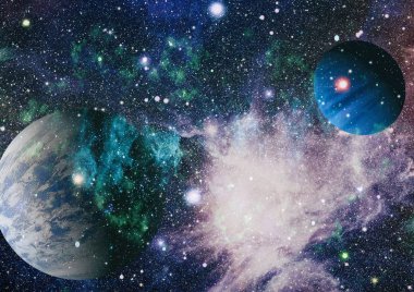 Patlama süpernovası. Parlak Yıldız Nebulası. Uzak galaksi. Soyut görüntü. Bu görüntünün elementleri NASA tarafından desteklenmektedir.