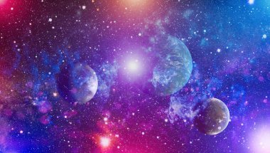 Patlama süpernovası. Parlak Yıldız Nebulası. Uzak galaksi. Soyut görüntü. Bu görüntünün elementleri NASA tarafından desteklenmektedir.