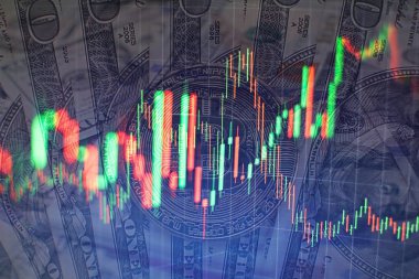 Bitcoin ve bir kuruş para bize dolar faturaları, makro çekim