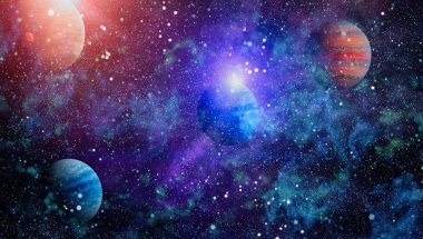 birçok ışık yılı uzakta dünya derin uzayda yıldız alanı. Bu görüntü nasa tarafından döşenmiş unsurları