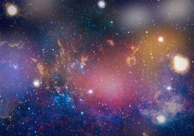 Güzel bulutsu, yıldızlar ve galaksiler. Nasa tarafından döşenmiş bu görüntü unsurları.