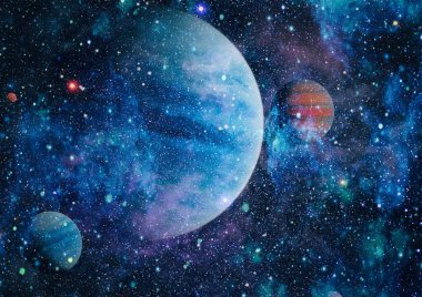 birçok ışık yılı uzakta dünya derin uzayda yıldız alanı. Bu görüntü nasa tarafından döşenmiş unsurları