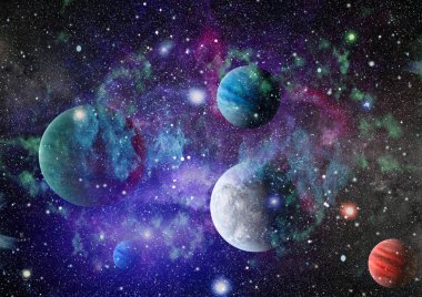 birçok ışık yılı uzakta dünya derin uzayda yıldız alanı. Bu görüntü nasa tarafından döşenmiş unsurları