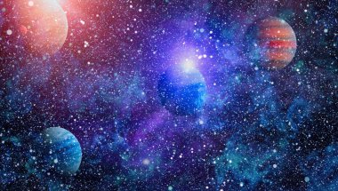 birçok ışık yılı uzakta dünya derin uzayda yıldız alanı. Bu görüntü nasa tarafından döşenmiş unsurları