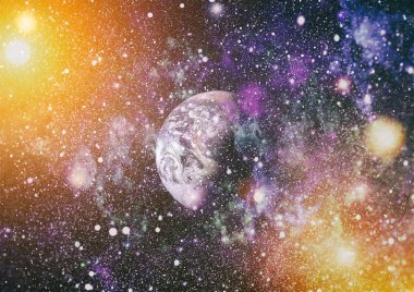 Yüksek çözünürlüklü yıldız alanı. Yıldızlı uzay arka plan dokusu. Renkli Yıldızlı Gece Gökyüzü Dış Uzay arkaplanı