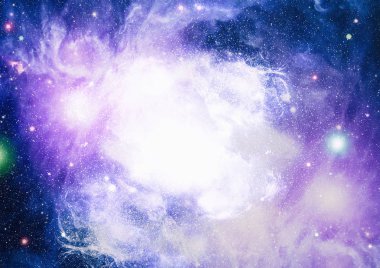 Nebula ve galaksiler uzayda. Bu görüntünün elementleri NASA tarafından desteklenmektedir.