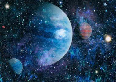 birçok ışık yılı uzakta dünya derin uzayda yıldız alanı. Bu görüntü nasa tarafından döşenmiş unsurları