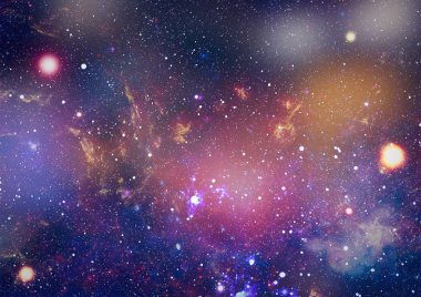 Güzel bulutsu, yıldızlar ve galaksiler. Nasa tarafından döşenmiş bu görüntü unsurları.