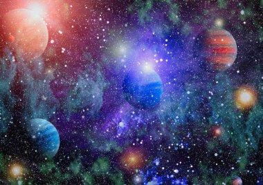 birçok ışık yılı uzakta dünya derin uzayda yıldız alanı. Bu görüntü nasa tarafından döşenmiş unsurları